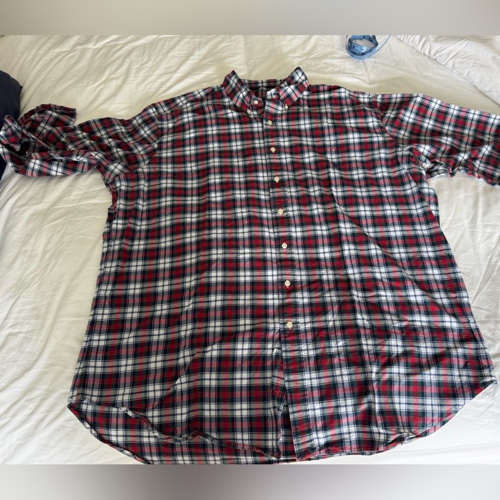 Ralph Lauren Red, Green and Black Casual Button Down Shirt 2XLT